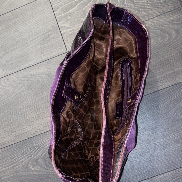 Kate Spade Purple Leather and Suede Handbag - Picture 3 of 3